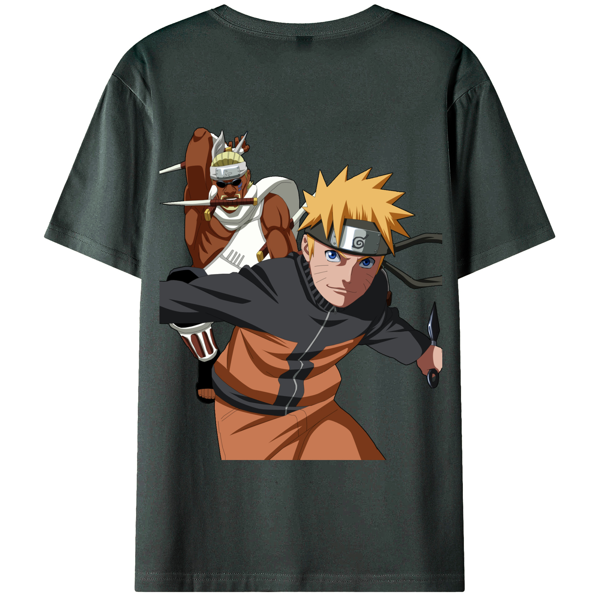 （画像用） NARUTO -ナルト- うずまき ナルト Uzumaki Naruto 綿100％ メンズ半袖Tシャツ（バックプリント） 通気性